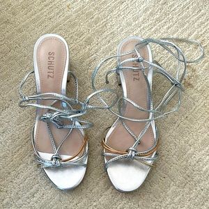 SCHUTZ sandals in silver color size 7